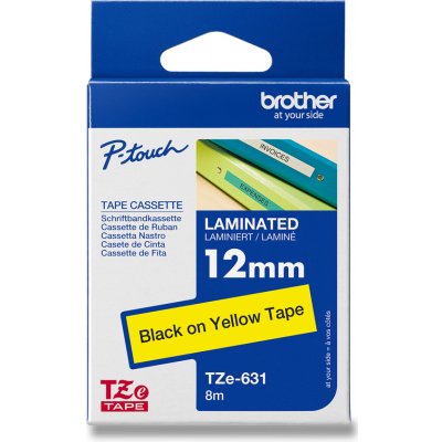 Brother TZE-631 - náhradní páska - 12 mm x 8 m, černo-žlutá – Hledejceny.cz