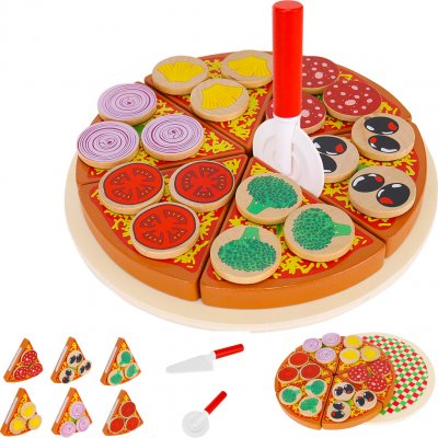 Kruzzel 22471 Dětská dřevěná pizza sada 27 ks – Zboží Dáma
