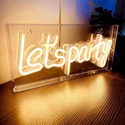 LETS PARTY - LED neonová reklama nápis neon logo svítící – Zboží Dáma