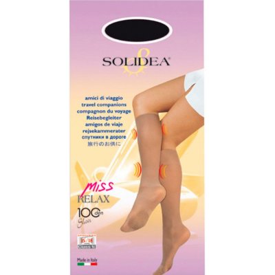 Solidea MISS RELAX 100 Sheer Zdravotní kompresní podkolenky Camel