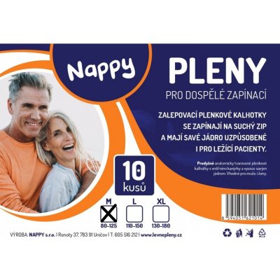 Nappy inkontinence pleny pro dospělé prodyšné zapínací M 80 -125 cm 10 ks – Zbozi.Blesk.cz