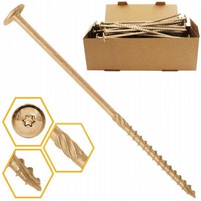 Tesařský vrut Azmet talířová hlava 6x220 mm TORX 100 ks – Hledejceny.cz
