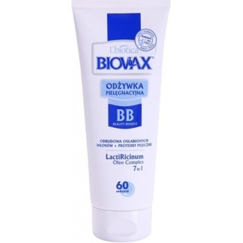 L'Biotica Biovax Weak Hair posilující kondicionér pro oslabené vlasy LactiRicinum Oleo ComplexParaben & SLS Free 200 ml