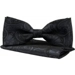 Quentino pánský s tmavě šedým paisley vzorem PMKV85 černý – Sleviste.cz