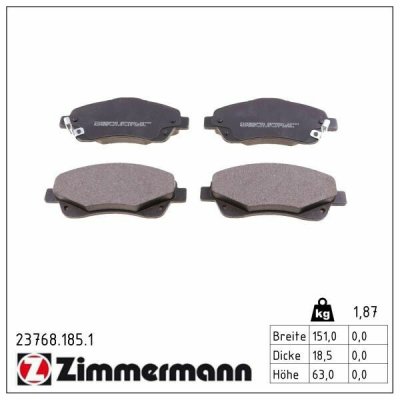 Sada brzdových destiček, kotoučová brzda ZIMMERMANN 23768.185.1 – Hledejceny.cz