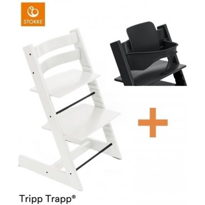 Stokke Set Tripp Trapp White + Baby set Black – Sleviste.cz