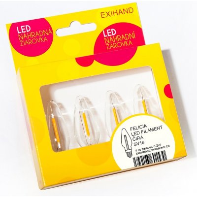 Exihand FILAMENT Blistr 4 čiré žárovky FELICIA 14V 0,2W – Hledejceny.cz