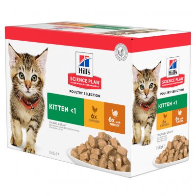 Hill's Science Plan Kitten mix kuře krůta 12 x 85 g – Sleviste.cz