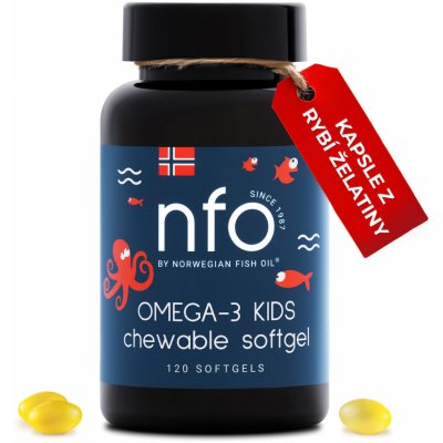 NFO Omega-3 KIDS Chewable softgel 120 měkkých kapslí – Hledejceny.cz