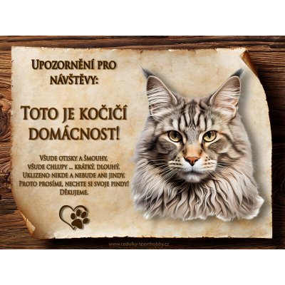 Cedulky-sporthobby 039 Cedulka Kočka Mainská mývalí Čeština 20 x 15 cm – Zboží Dáma