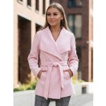Dámský jarní kabát VS-DK2001 růžový – Zboží Mobilmania