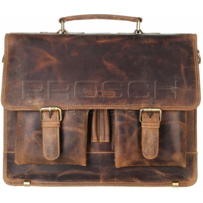 Greenburry kožená aktovka 1722-25 hnědá – Zboží Mobilmania