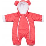 NEW BABY Zimní kojenecká kombinéza s kapucí a oušky New Baby Pumi red raspberry – Zboží Dáma