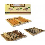 DŘEVO Hra Šachy Dáma Backgammon 30x30cm 3v1 *SPOLEČENSKÉ HRY* – Zboží Mobilmania