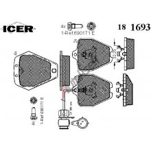 ICER Sada brzdových destiček - kotoučová brzda IC 181693