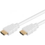 PremiumCord HDMI High Speed + Ethernet kabel,bílý, zlacené konektory, 3m - kphdme3w – Zboží Živě