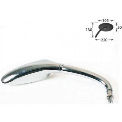 ALU chromové zrcátko Bologna, závit M10 pravý levá strana | Zboží Auto