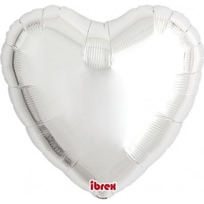 Balón Ibrex Hel srdce 18 stříbrná metalíza