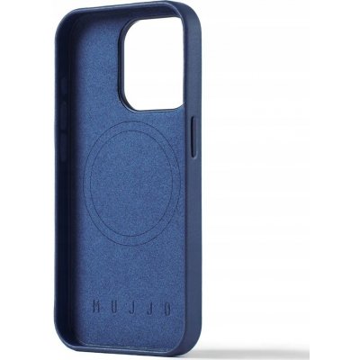 Mujjo Full Leather Wallet iPhone 15 Pro modré