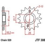 JT Sprockets JTF 308-16 – Zboží Mobilmania