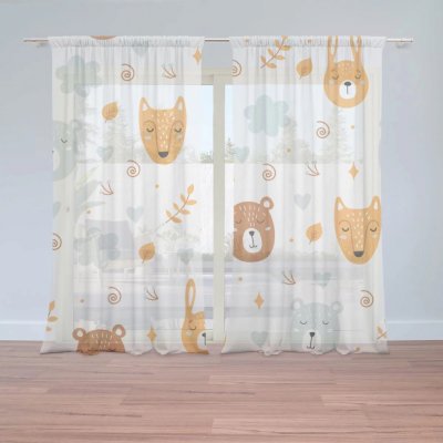 Záclony Medvěd a liška: 2 ks - 150x250 cm - Sablio – Hledejceny.cz