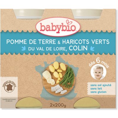 Babybio Brambory a zelené fazolky s treskou 2 x 200 g – Hledejceny.cz