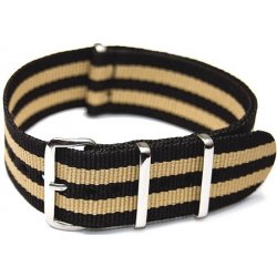 NATO Strap Béžová / černá NTS020 šíře