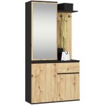 Ak furniture Předsíňová stěna Entro černá/dub artisan – Zboží Dáma