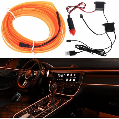 KIK KX4955 LED ambientní osvětlení pro auto/auto USB/12V páska 5m oranžová – Zbozi.Blesk.cz