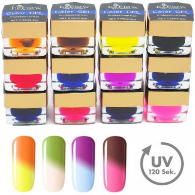 EZ Flow 01 Series UV gel na nehty jednofázový číro-barevný modelovací gel na nehty sada 8 ml 12 ks