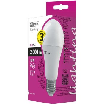 Emos LED žárovka Premium A65 18W E27 Neutrální bílá