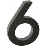 Richter Číslo domovní hliníkové 3D, "6", broušené, černé, 10cm – Zboží Mobilmania