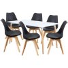 Jídelní stůl IDEA nábytek Jídelní stůl 160 x 90 QUATRO bílý + 6 židlí QUATRO černé