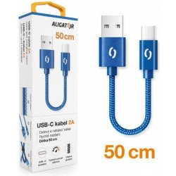 Aligator DATKP40 datový, PREMIUM 2A, USB-C, 50cm, modrý