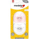 Medela Baby Soft Silicone Dudlík růžová a transparentní 2ks – Zboží Dáma