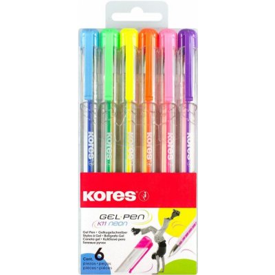 Kores K11 Gel Pen neon hrot 08 mm sada 6 barev