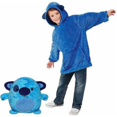 Kids Hoodie 3 v 1 Polštářová mikina Mikina polštář a hračka Modrá – Zboží Mobilmania