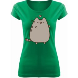 Fajntričko Dámske tričko Pusheen rozkošná mačička černá