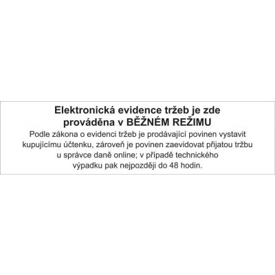 Walteco Elektronická evidence tržeb - běžný, 150x40mm, samolepka Množství: 1 ks , 20099 – Zbozi.Blesk.cz