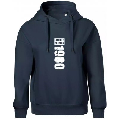 Limited edition 1980 pruh Oversized mikina dámská Moon kratší + širší Námořní modrá velmi tmavá téměř černá – Zboží Dáma