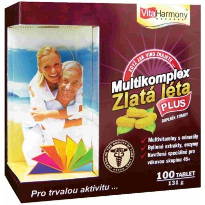 VitaHarmony MultiKomplex Zlatá léta PLUS Multivitaminy pro 45+ leté 90 tablet – Hledejceny.cz
