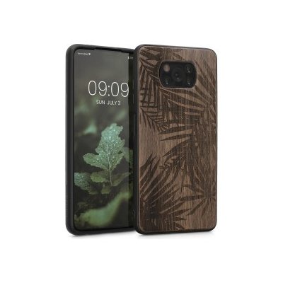 Pouzdro Kwmobile Dřevěné Xiaomi Poco X3 NFC / Poco X3 Pro tmavě hnědé – Zboží Mobilmania