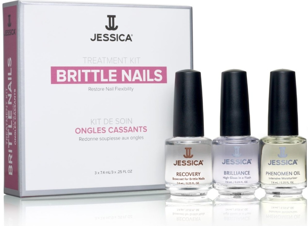 Jessica sada pro křehké nehty Brittle Nails Kit 3 x 7,4 ml dárková sada