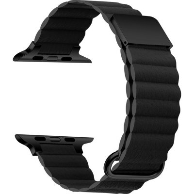 AW Prémiový kožený magnetický loop na Apple Watch - Černý Šířka uchycení řemínku: 38/40/41mm Černý IR-PKML002