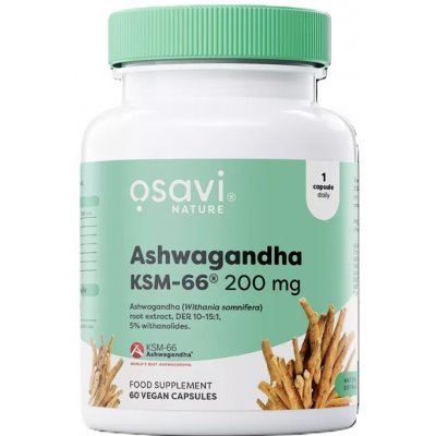 Osavi Ashwagandha KSM-66 200 mg, 60 vegan kapslí