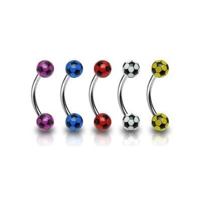 Šperky4U piercing do obočí fotbalový míč OB01083-Y