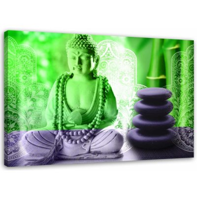 Obraz na plátně Lázně Buddha Green Zen Spa - 100x70 cm – Zbozi.Blesk.cz