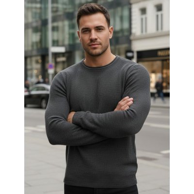 Stylový pánský svetr grafitové – Hledejceny.cz