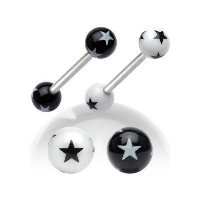 Šperky4U piercing do jazyku s hvězdami PJ01048-W – Sleviste.cz