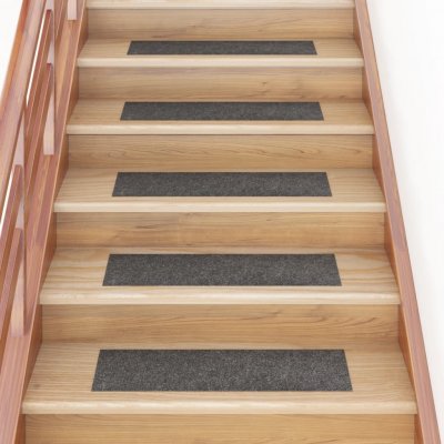zahrada-XL Samolepící nášlapy na schody obdélník 15 ks 76x20 cm šedohnědé – HobbyKompas.cz